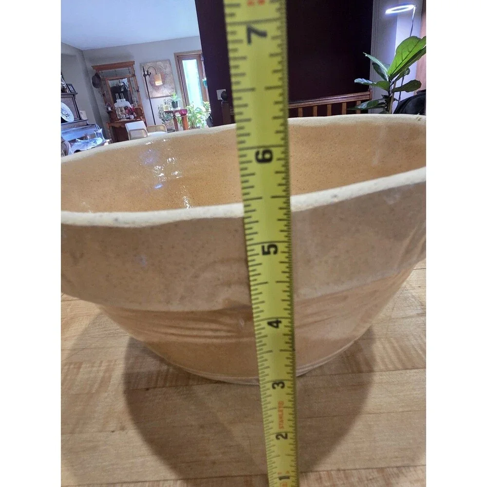 Vintage Robinson Ransbottom Crown Star Stoneware Mixing Bowl - Roseville, Ohio